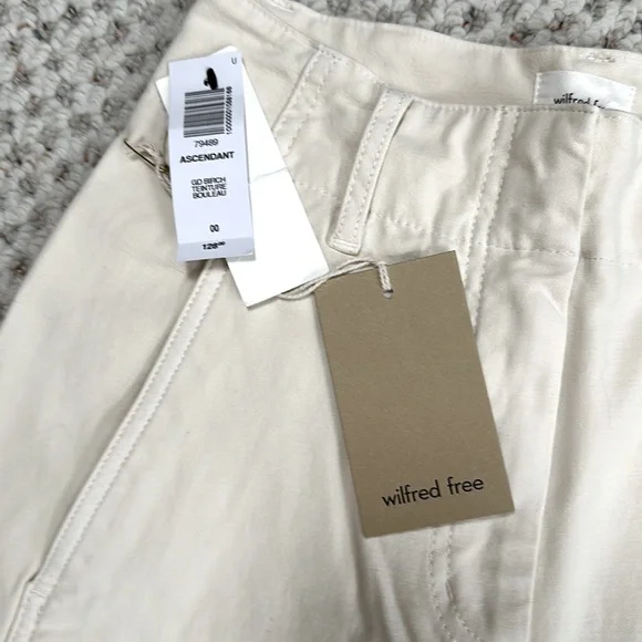 NWT Aritzia Wilfred Free Ascendant High-Rise Wide Leg Pants in Birch - Sz 00 - Picture 2 of 12